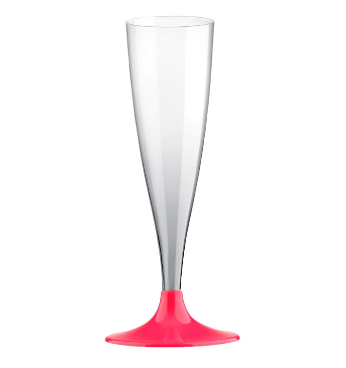 Plastic stam fluitglas Mousserende Wijn fuchsia 140ml 2P (400 stuks) Plastic stam fluitglas Mousserende Wijn fuchsia 140ml 2P (400 stuks)