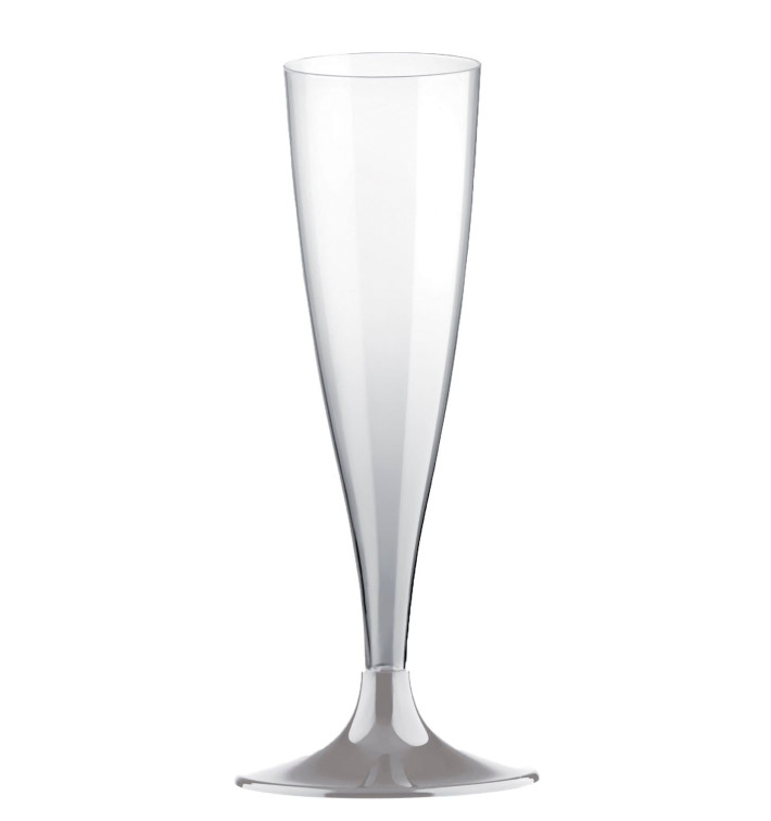 Plastic stam fluitglas Mousserende Wijn grijs 140ml 2P (400 stuks) Plastic stam fluitglas Mousserende Wijn grijs 140ml 2P (400 stuks)