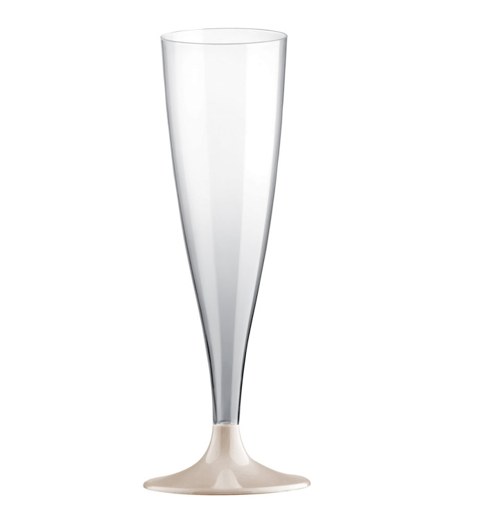 Plastic stam fluitglas Mousserende Wijn crème 140ml 2P (20 stuks) Plastic stam fluitglas Mousserende Wijn crème 140ml 2P (20 stuks)