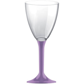 Flûte Plastique Vin Pied Lilas 180ml (20 Unités)