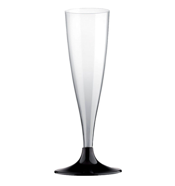 Plastic stam fluitglas Mousserende Wijn zwart 140ml 2P (120 stuks) Plastic stam fluitglas Mousserende Wijn zwart 140ml 2P (120 stuks)