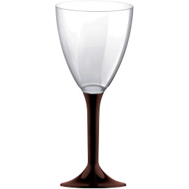 Flûte Plastique Vin Pied Marron 180ml (200 Unités)