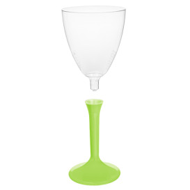 Flûte Plastique Vin Pied Vert Citron180ml (200 Unités)