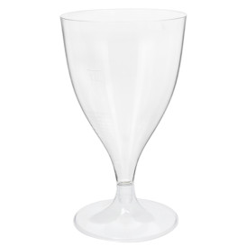 Flûte Plastique Vin Pied Transparent 200ml 2P (400 Utés)