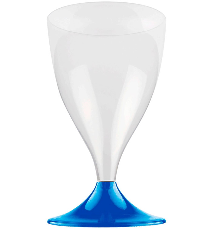 Flûte en Plastique Eau ou Vin Pied Bleu Mediterranée 200ml (200 Unités) Flûte en Plastique Eau ou Vin Pied Bleu Mediterranée 200ml (200 Unités)