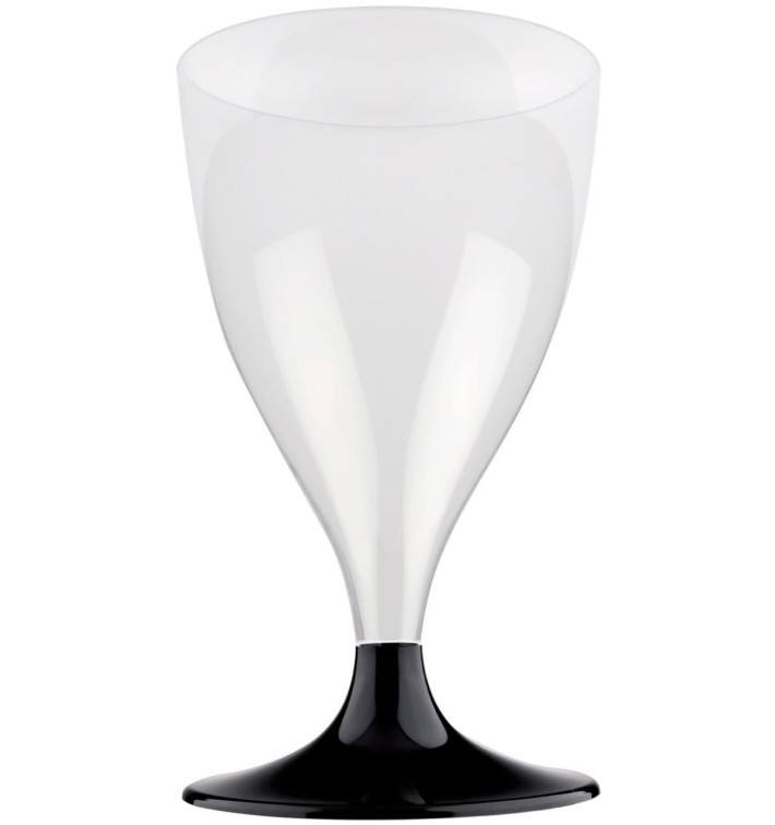 Plastic stamglas wijn zwart 200ml 2P (400 stuks) Plastic stamglas wijn zwart 200ml 2P (400 stuks)