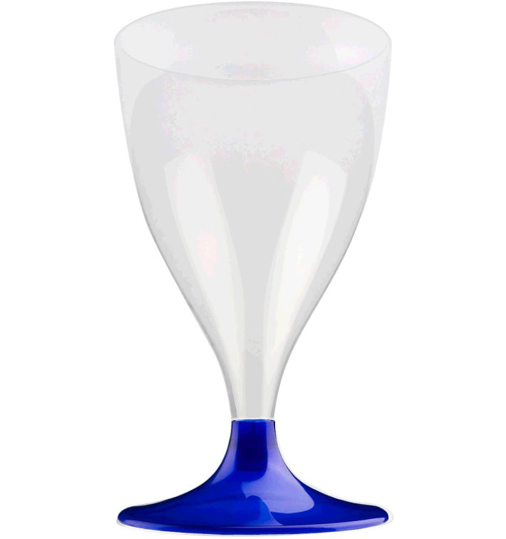 Flûte Plastique Vin Pied Bleu Perlé 200ml 2P (400 Utés) Flûte Plastique Vin Pied Bleu Perlé 200ml 2P (400 Utés)