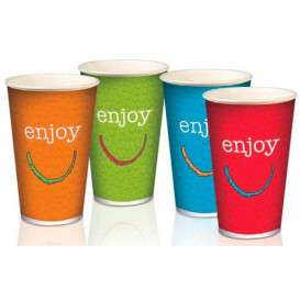 Gobelet Carton 16Oz/500ml "Enjoy" Ø9cm (50 Utés)