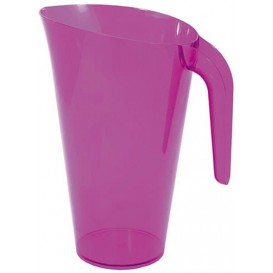 Plastic pot PS Herbruikbaar aubergine kleur 1.500 ml (1 stuk)
