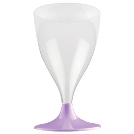 Flûte Plastique Vin Pied lilas 200ml 2P (20 Utés)