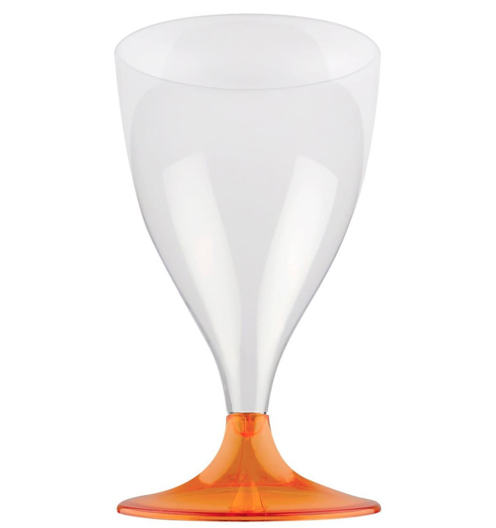 Flûte Plastique Vin Pied Orange Transp. 200ml 2P (20 Utés) Flûte Plastique Vin Pied Orange Transp. 200ml 2P (20 Utés)