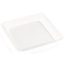 Assiette Transparente Plastique Dur 22.5x22.5 cm (20 Utés)