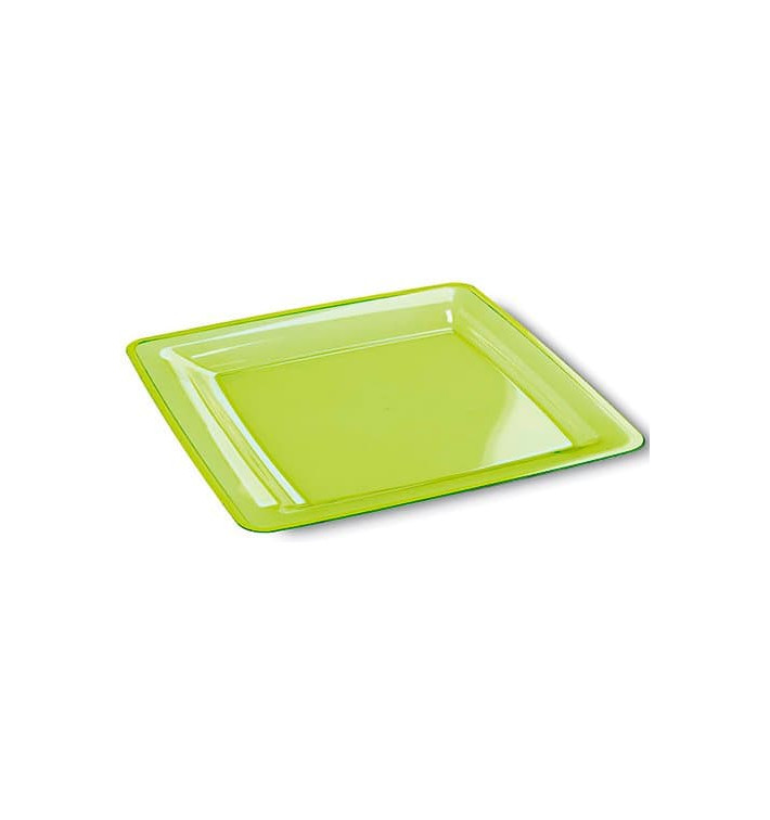 Assiette Carrée Extra Dur Vert 22,5x22,5cm (6 Utés) Assiette Carrée Extra Dur Vert 22,5x22,5cm (6 Utés)