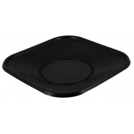 Assiette Plastique PP "X-Table" Carré Noir180mm (8 Utés)