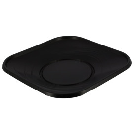 Assiette Plastique PP "X-Table" Carré Noir 180mm (120 Utés)