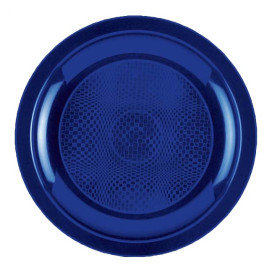 Plastic bord Plat blauw "Rond vormig" PP Ø18,5 cm (600 stuks)