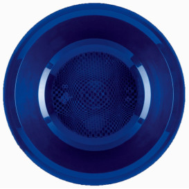 Assiette Plastique Réutilisable Creuse Bleu PP Ø195mm (50 Utés)