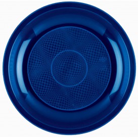 Plastic bord Plat blauw "Rond vormig" PP Ø22 cm (50 stuks) 