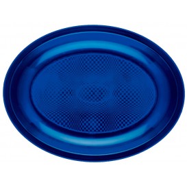 Plastic schotel microgolfbaar Ovaal vormig blauw "Rond vormig" 25,5x19 cm (600 stuks)
