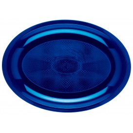 Plastic schotel microgolfbaar Ovaal vormig blauw "Rond vormig" 31,5x22 cm (25 stuks) 