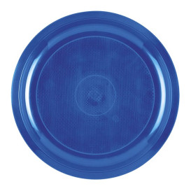 Plastic bord mediterranean blauw "Rond vormig" PP Ø29 cm (25 stuks) 