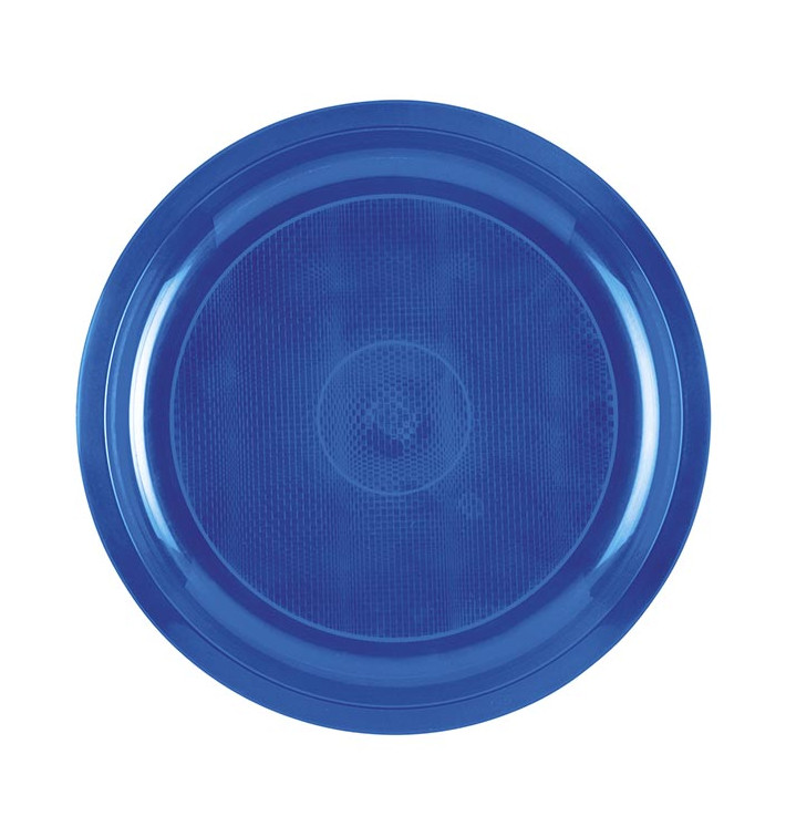 Plastic bord mediterranean blauw "Rond vormig" PP Ø29 cm (25 stuks) 