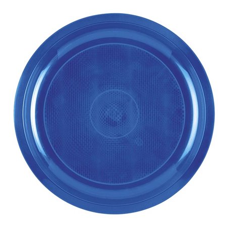 Herbruikbare harde bord mediterranean blauw "Rond vormig" PP Ø29 cm (25 stuks) 