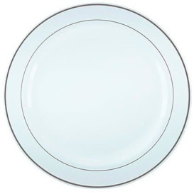 Dessous d'Assiette Plastique Rond Argenté 30 cm (5 Utés)