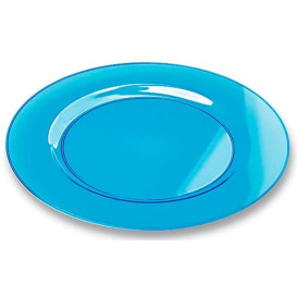 Assiette Plastique Extra Dur Turquoise 23cm (90 Unités)