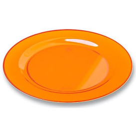 Plastic bord Rond vormig extra sterk oranje 19cm (10 stuks) 