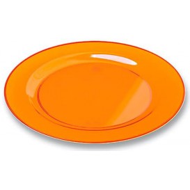 Assiette Plastique Extra Dur Orange 26cm (6 Unités)