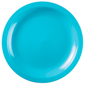 Assiette Plastique Réutilisable Plate Turquoise PP Ø220mm (600 Utés)