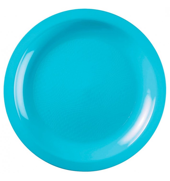 Assiette Plastique Réutilisable Plate Turquoise PP Ø220mm (600 Utés)