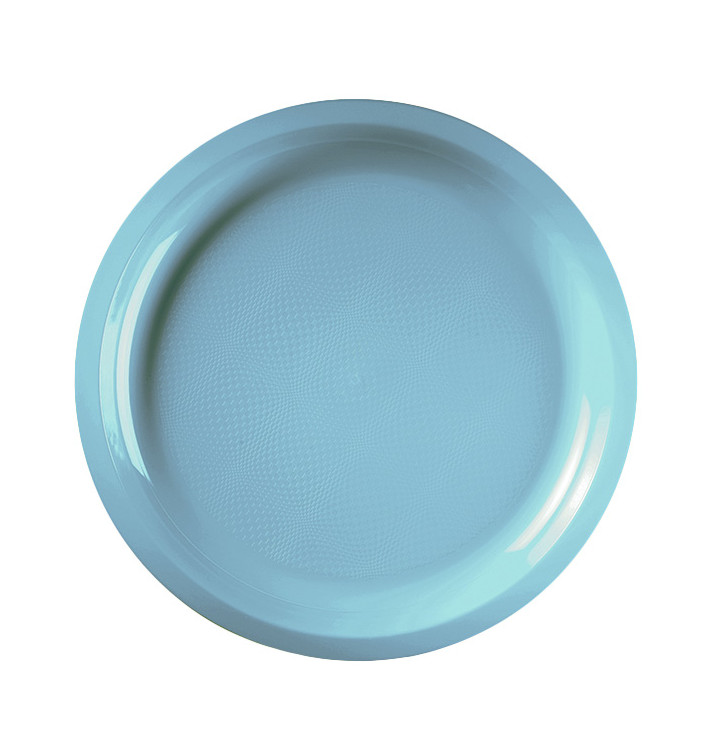 Assiette Plastique Réutilisable Turquoise PP Ø290mm (25 Utés)