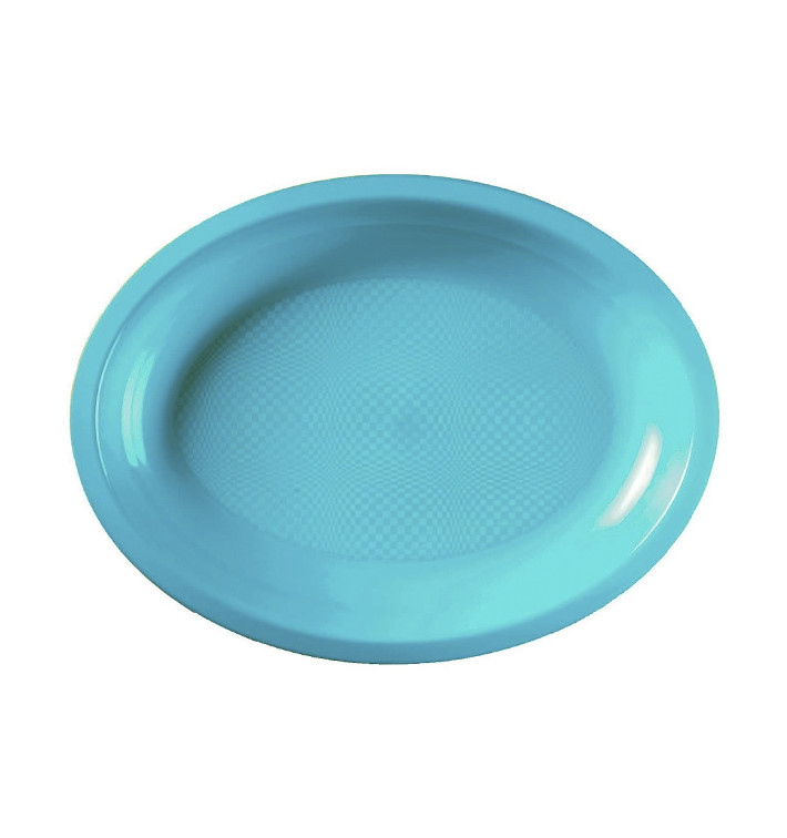 Plateau Ovale Réutilisable Turquoise PP 255x190mm (50 Utés) Plateau Ovale Réutilisable Turquoise PP 255x190mm (50 Utés)