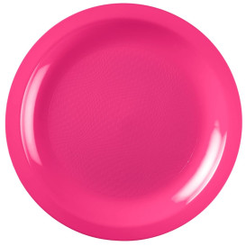 Plastic bord Plat fuchsia "Rond vormig" PP Ø18,5 cm (600 stuks)