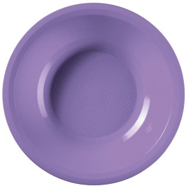 Assiette Plastique Réutilisable Creuse Lilas PP Ø195mm (600 Utés)