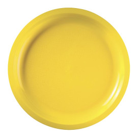 Assiette Plastique Réutilisable Jaune PP Ø290mm (300 Utés)