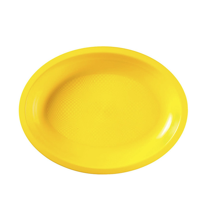 Plateau Plastique Réutilisable Ovale Jaune PP 315x220mm (25 Utés) Plateau Plastique Réutilisable Ovale Jaune PP 315x220mm (25 Utés)