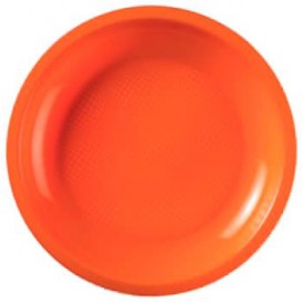 Plastic bord Plat oranje "Rond vormig" PP Ø22 cm (600 stuks)