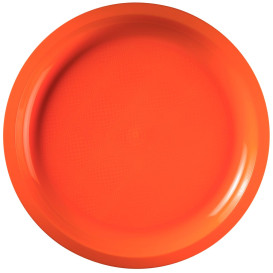 Plastic bord oranje "Rond vormig" PP Ø29 cm (300 stuks)