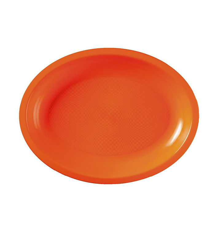 Plateau Plastique Réutilisable Ovale Orange PP 315x220mm (300 Utés) Plateau Plastique Réutilisable Ovale Orange PP 315x220mm (300 Utés)