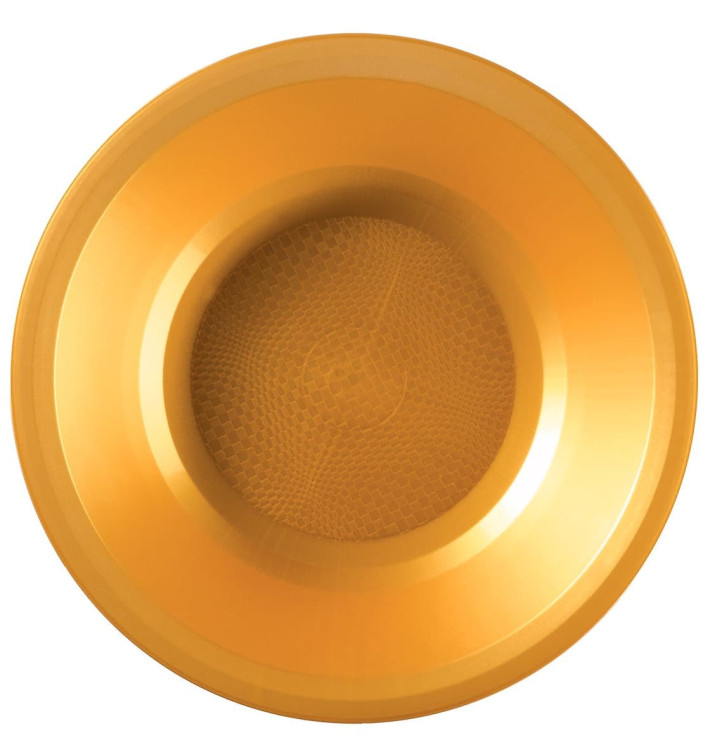 Assiette Plastique Réutilisable Creuse Doré PP Ø195mm (25 Utés) Assiette Plastique Réutilisable Creuse Doré PP Ø195mm (25 Utés)