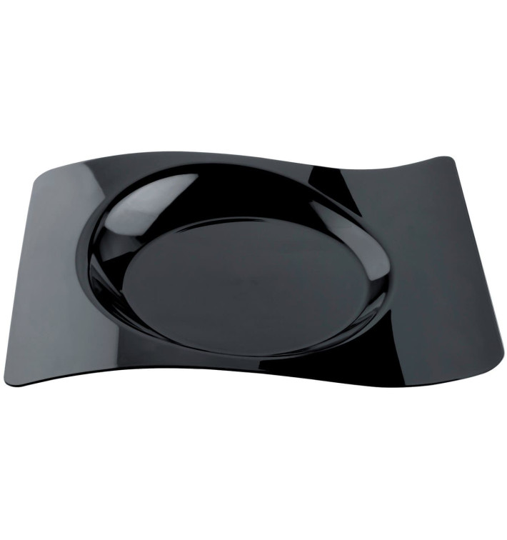 Plastic bord "voorma" zwart 28x23 cm (180 stuks) Plastic bord "voorma" zwart 28x23 cm (180 stuks)