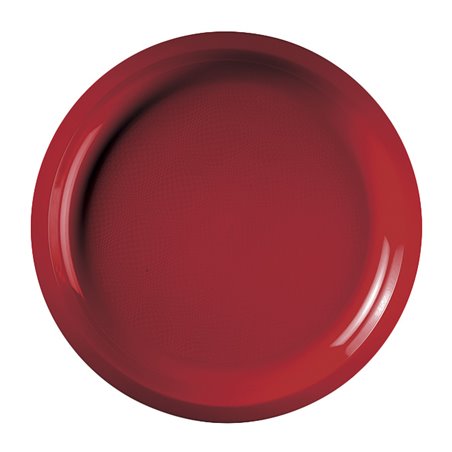 Herbruikbare harde bord rood "Rond vormig" PP Ø29 cm (25 stuks) 
