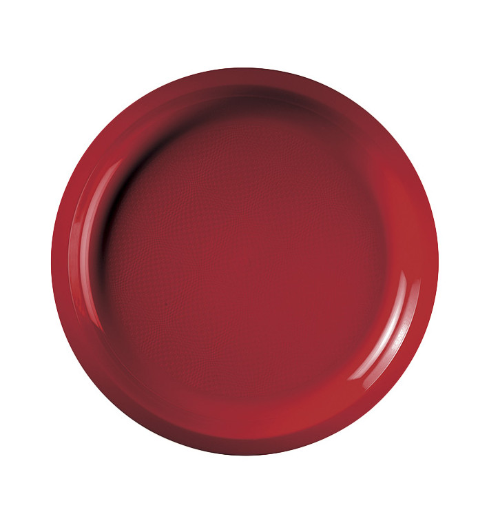 Plastic bord rood "Rond vormig" PP Ø29 cm (300 stuks) Plastic bord rood "Rond vormig" PP Ø29 cm (300 stuks)