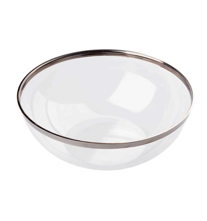Bol PS Cristal Dur Liseré Argent 1500ml Ø20cm (40 Utés) Bol PS Cristal Dur Liseré Argent 1500ml Ø20cm (40 Utés)