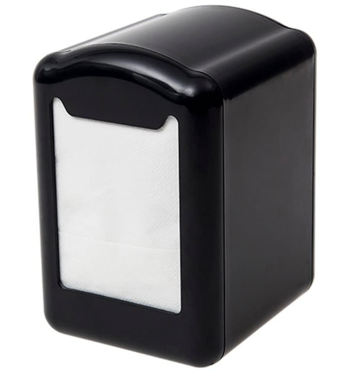 Servet plastic dispenser "Miniservis" zwart 17x17cm (12 stuks) Servet plastic dispenser "Miniservis" zwart 17x17cm (12 stuks)