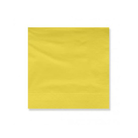 Serviette Papier à Cocktail 25x25cm Jaune (200 Utés)