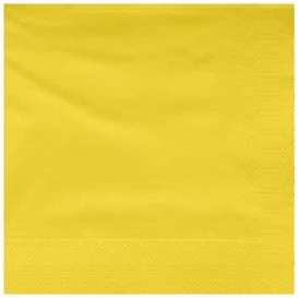 Papieren servet gele rand 25x25cm 2C (200 stuks)